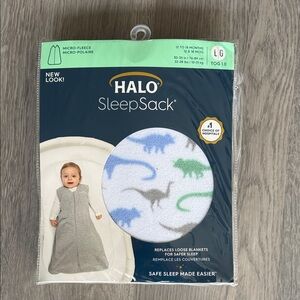 Halo SleepSack with Dinosaur Pattern in Blue and Green